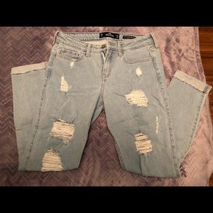 Light denim ripped jeans